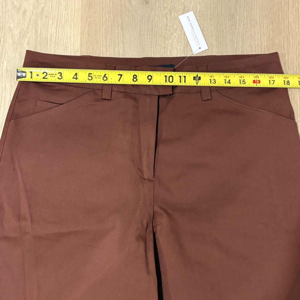 New York & Company Brown Wide Leg Cargo Pants High Rise Size L Career NWT - Picture 9 of 12